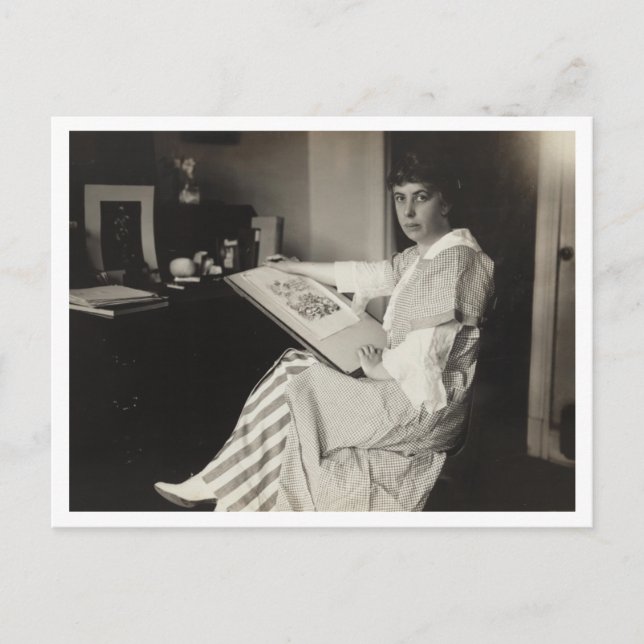 Cartão Postal Nina Allender, cartunista, Partido Nacional da Mul (Frente)