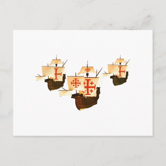 Cartão Postal Nina Pinta e Papais noeis Maria (Frente)