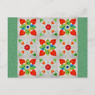 Cartão Postal Nine Patch Heart Quilt