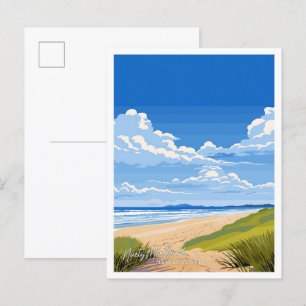 Cartão Postal Ninety Mile Beach - Nova Zelândia - Viagem ilustra