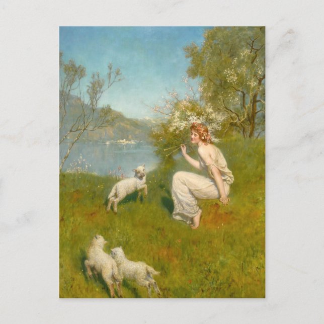 Cartão Postal Ninfa da Floresta | John Collier (Frente)