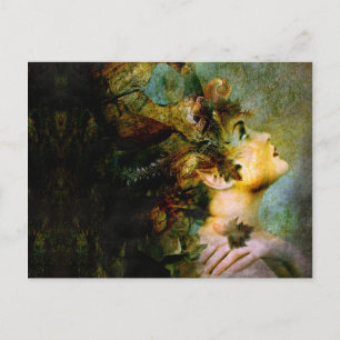 Cartão Postal ninfeta de madeira