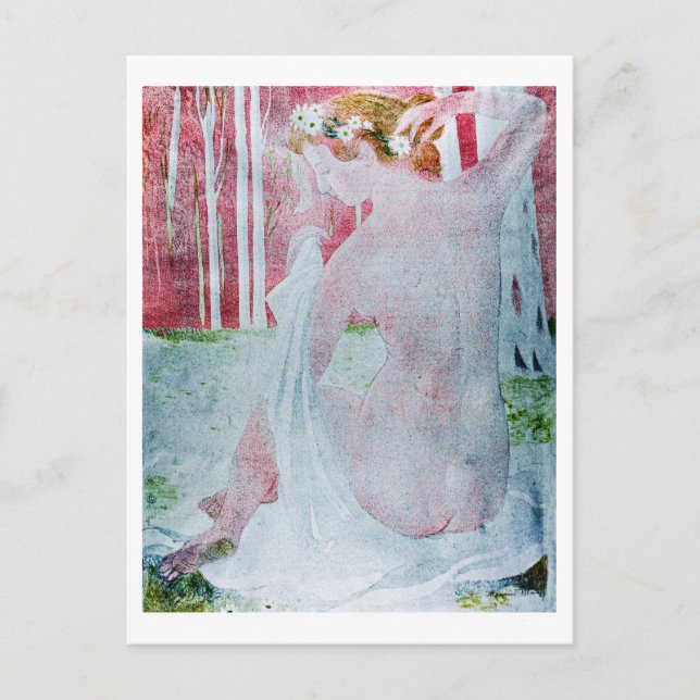 Cartão Postal Ninfh Crowned com Daisies, Maurice Denis (Frente)