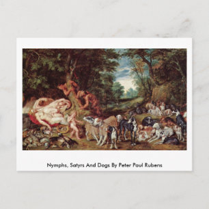 Cartão Postal Ninfhs, Satyrs E Cães De Peter Paul Rubens