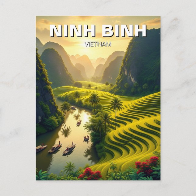 Cartão Postal Ninh Binh Vietnam Viagem (Frente)