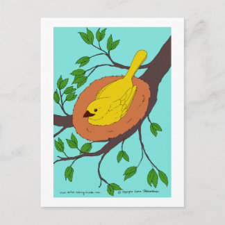 Cartão Postal Ninho de Pássaro Amarelo