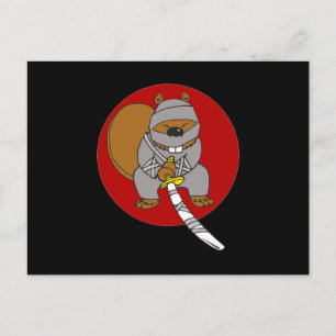 Cartão Postal Ninja Beaver