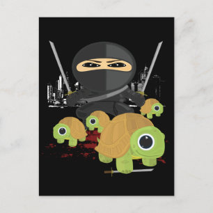 Cartão Postal Ninja com tartarugas