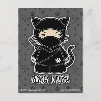 Cartão Postal Ninja Kitty! Postcard