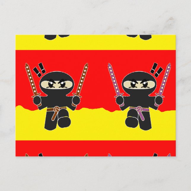 Cartão Postal Ninjas raivosos (Frente)