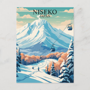 Cartão Postal Niseko, Japão: Esqui Viagem Vintage