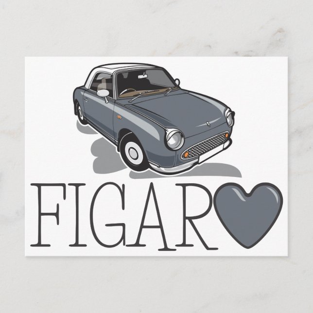 Cartão Postal Nissan Figaro Lapiz Cinza (Frente)