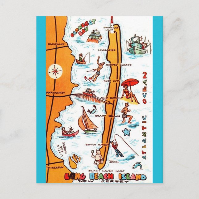 Cartão postal NJ Long Beach Island (Frente)