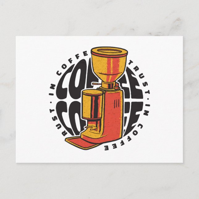 Cartão Postal No Café confiamos (Frente)