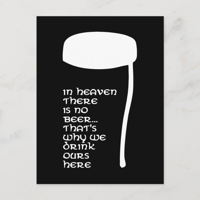Cartão Postal No céu não há cerveja (Frente)