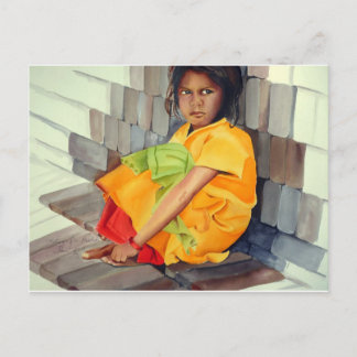 Cartão Postal no colo de tijolos