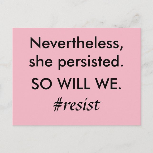 Cartão Postal No Entanto, Ela Persiste, Assim Como A Resistência (Frente)