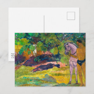 Cartão Postal No Jardim de Baunilha, Homem e Cavalo Gauguin