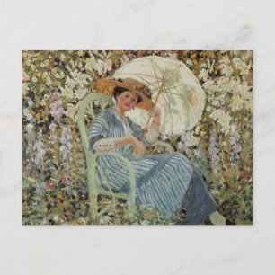 Cartão Postal No Jardim, Giverny de Frederick Frieseke
