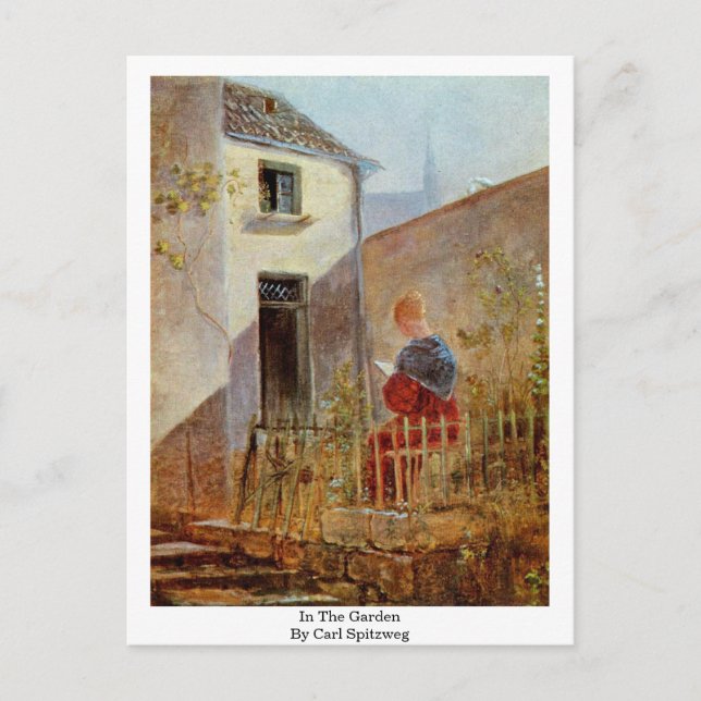 Cartão Postal No Jardim Por Carl Spitzweg (Frente)