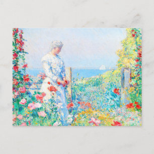 Cartão Postal No Jardim por Childe Hassam
