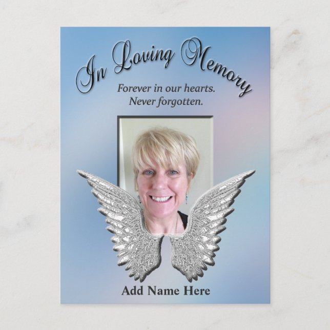 Cartão Postal No Loving Memory Angel Wings Add Photo (Frente)