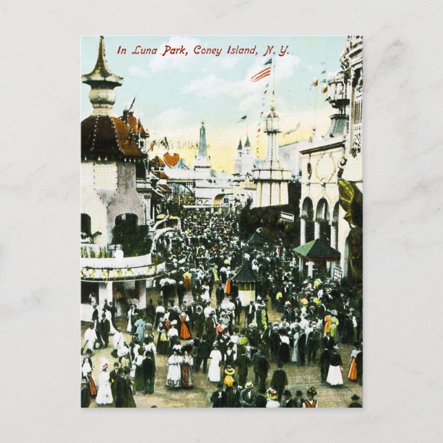 Cartão Postal No Luna Park, Coney Island, Nova York (Frente)