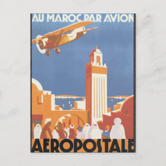 Cartão Postal No Marrocos Por Avião Aeropostale, Antigo