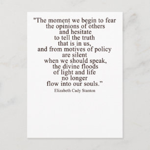 Cartão Postal No momento em que começamos a temer as opiniões do