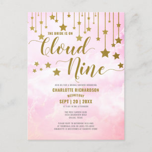 Cartão Postal No Nono Sonho Cor-de-Rosa Pastel Chá de Noiva