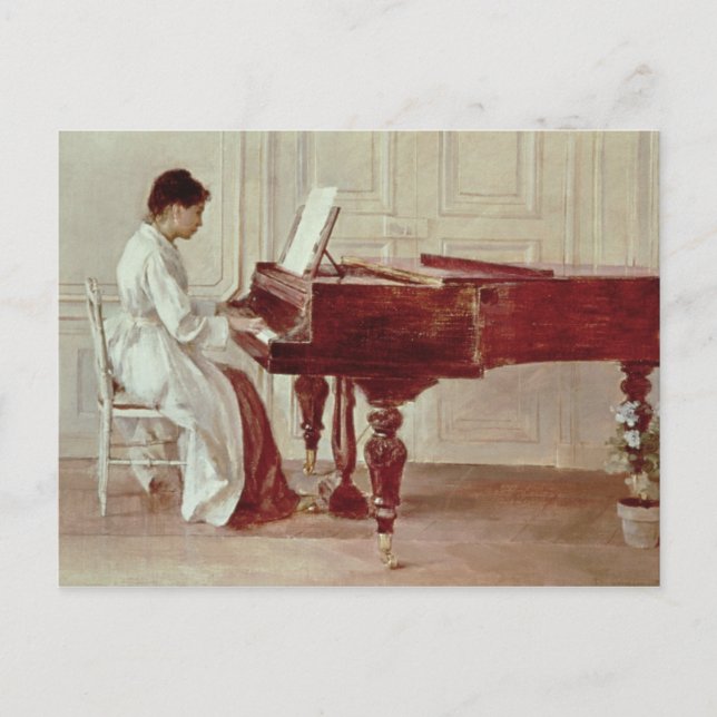 Cartão Postal No Piano, 1887 (óleo na canvas) (Frente)