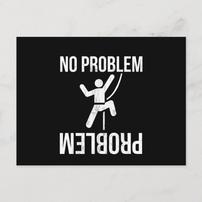 Cartão Postal No Problem Problem Funny Novelty Rock Climbing Gif (Frente)