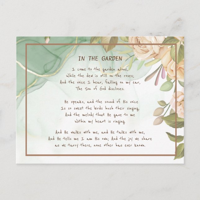 Cartão Postal ~No Rosa de Antiguidade do Jardim do Jardim do Hin (Frente)