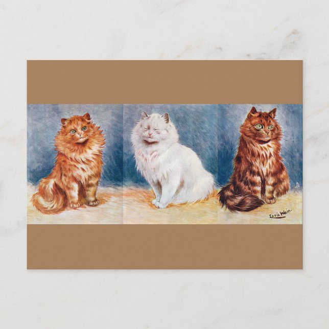 Cartão Postal No Show de Gatos, Louis Wain (Frente)