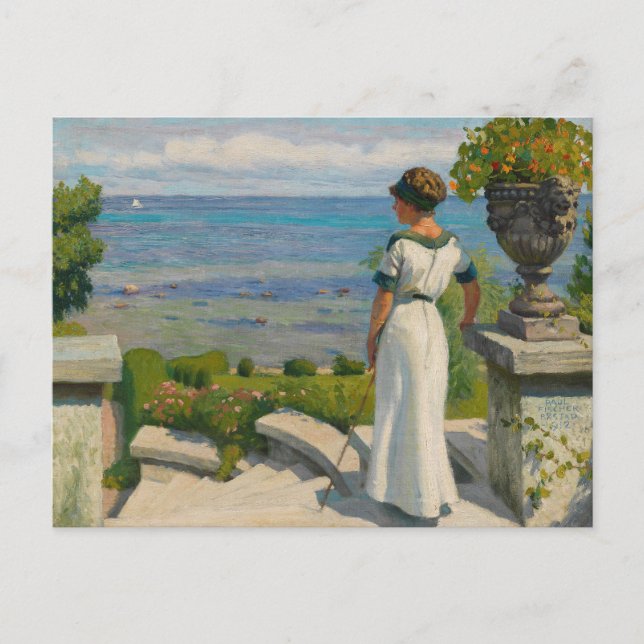 Cartão Postal No Terraço | Paul Fischer (Frente)