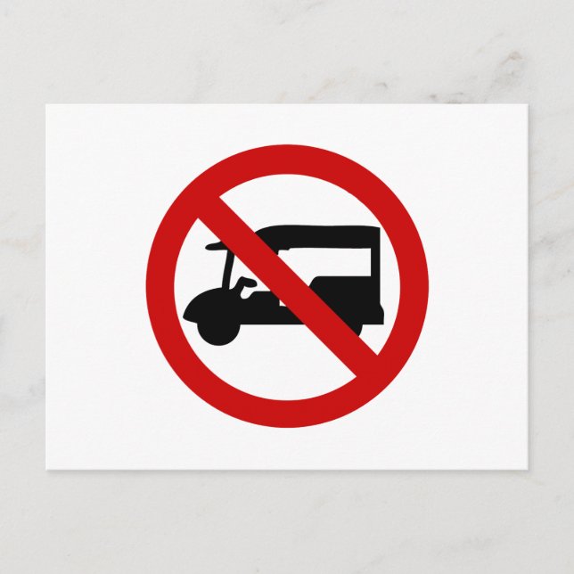 Cartão Postal NO Tuk-Tuk TAXI ⚠ Sinal de Estrada Tailandês ⚠ (Frente)