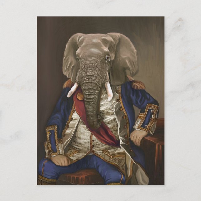 Cartão Postal Noble Beasts - Dandy Elephant Poster (Frente)