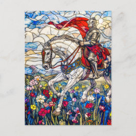 Cartão Postal Noble Knight em Armor no Cavalo
