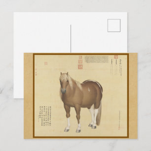 Cartão Postal Nobre Cavalo Vermelho-alaranjado Arte - Impressão 