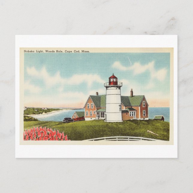 Cartão Postal Nobska Light, Woods Hole, Cape Cod, Massachusetts (Frente)