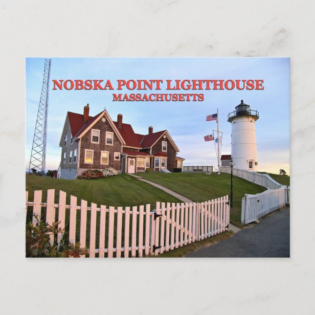 Cartão Postal Nobska Point Lighthouse, Massachusetts Postcard (Frente)