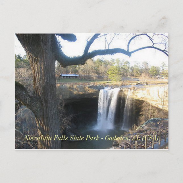 Cartão Postal "Noccalula Falls" - Gadsden, AL (1) (Frente)