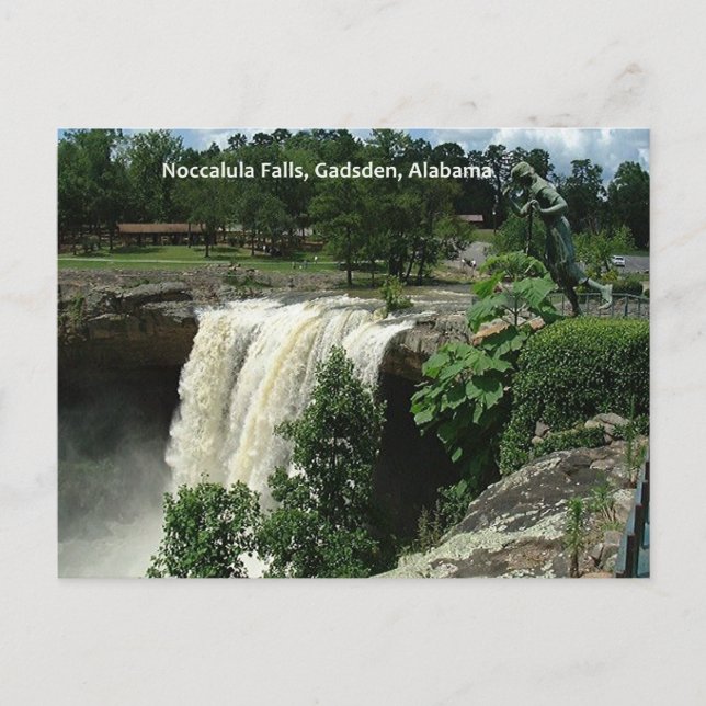 Cartão Postal Noccalula Falls, Gadsden, Alabama (Frente)