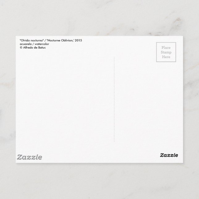 Cartão Postal "Nocturne Oblivion" / "Olvideo nocturno" (Verso)