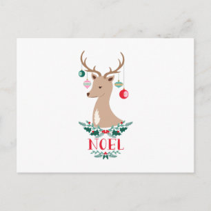 Cartão Postal Noel Reindeer