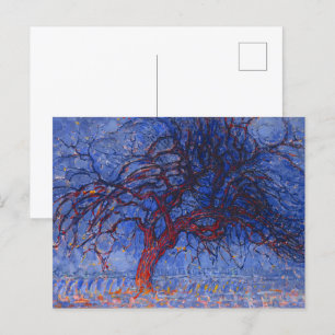 Cartão Postal Noite: A Árvore Vermelha (1910) por Piet Mondrian
