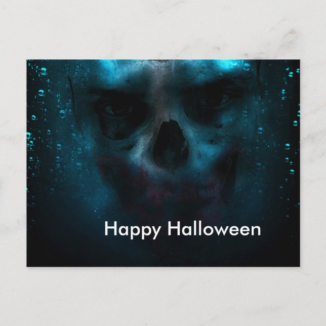 Cartão Postal Noite Assustadora de Halloween (Frente)