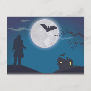 Cartão Postal Noite Assustadora de Halloween