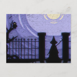 Cartão Postal Noite Assustadora de Halloween com Carta Postal da