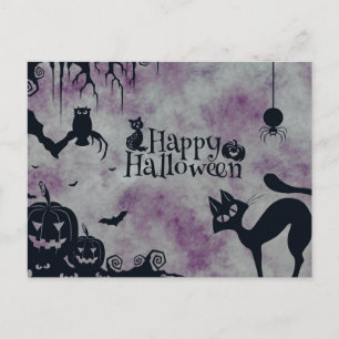 Cartão Postal Noite Assustadora do Halloween